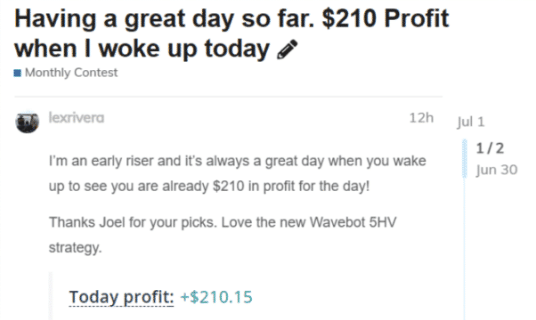 $210 Profit $210 Profit