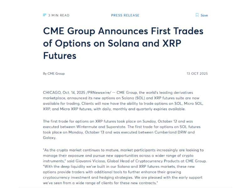 cme group xrp futures options institutional trading 2025