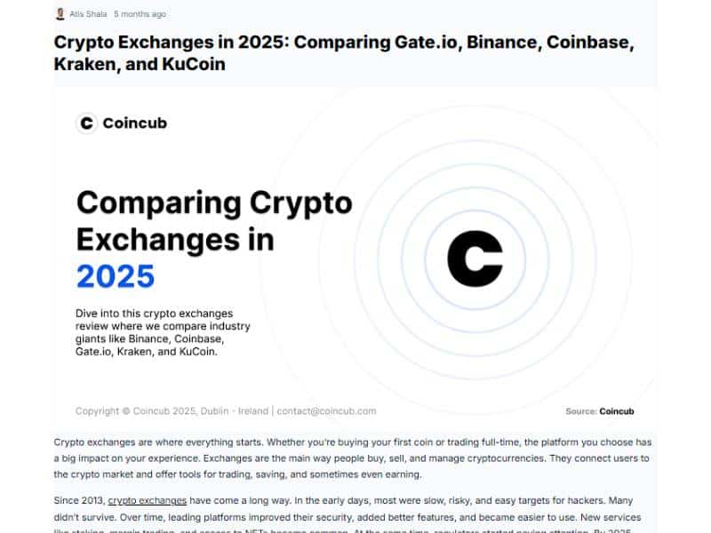 comparing crypto exchanges 2025 security proof of reserves coincub article