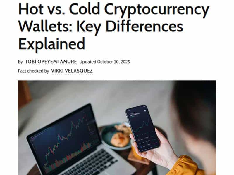 hot vs cold crypto wallet difference investopedia article