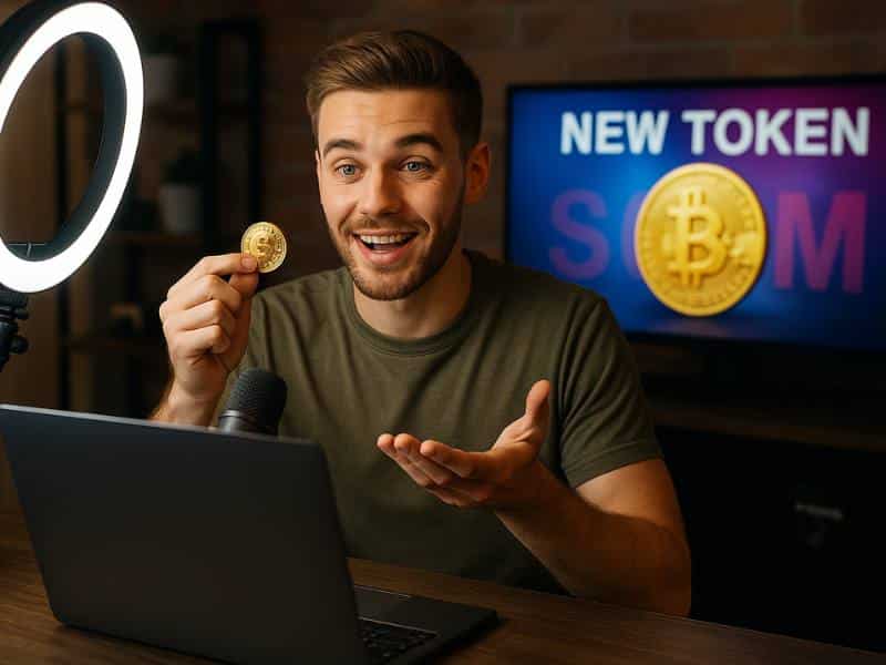 crypto influencer promoting scam token