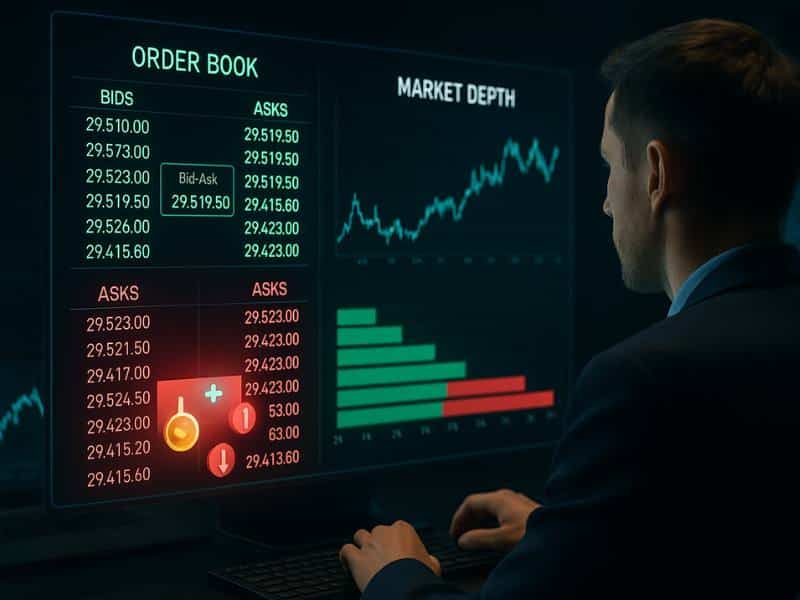 exchange order book market depth real activity