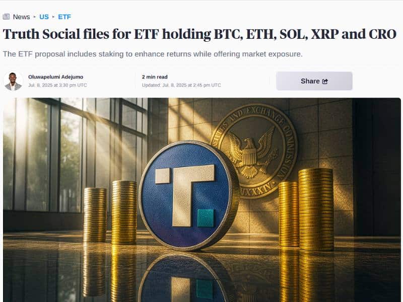 crypto etf holdings bitcoin ethereum solana xrp cronos